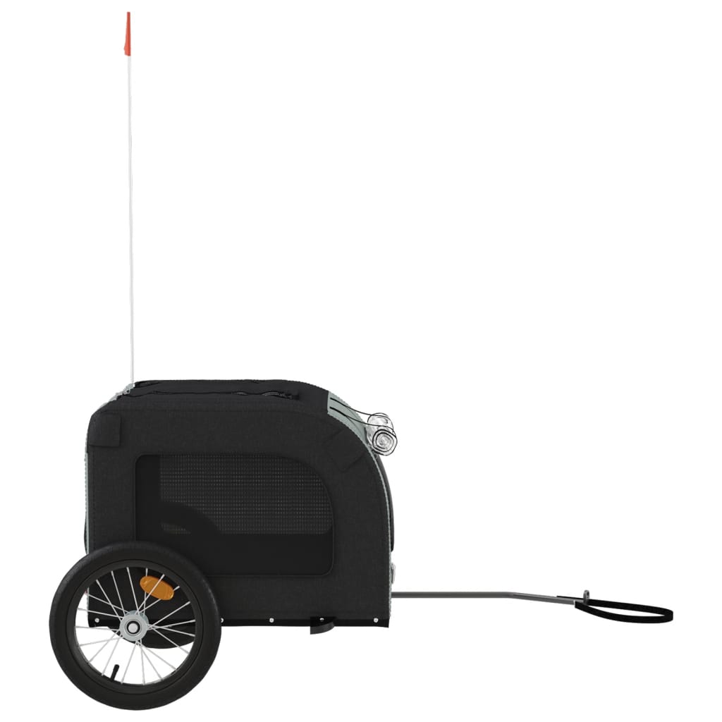 vidaXL Remorque de vélo pour animaux de compagnie noir et gris