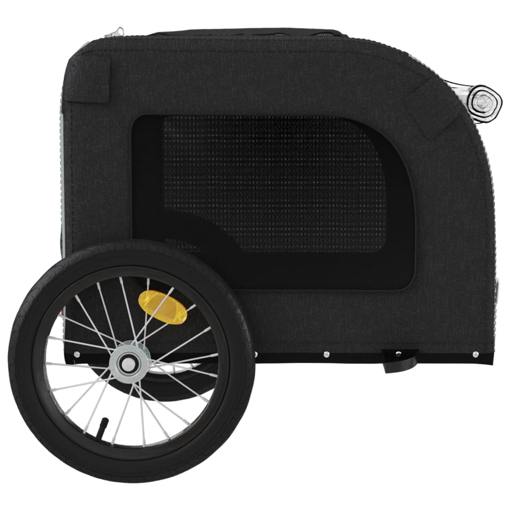 vidaXL Remorque de vélo pour animaux de compagnie noir et gris