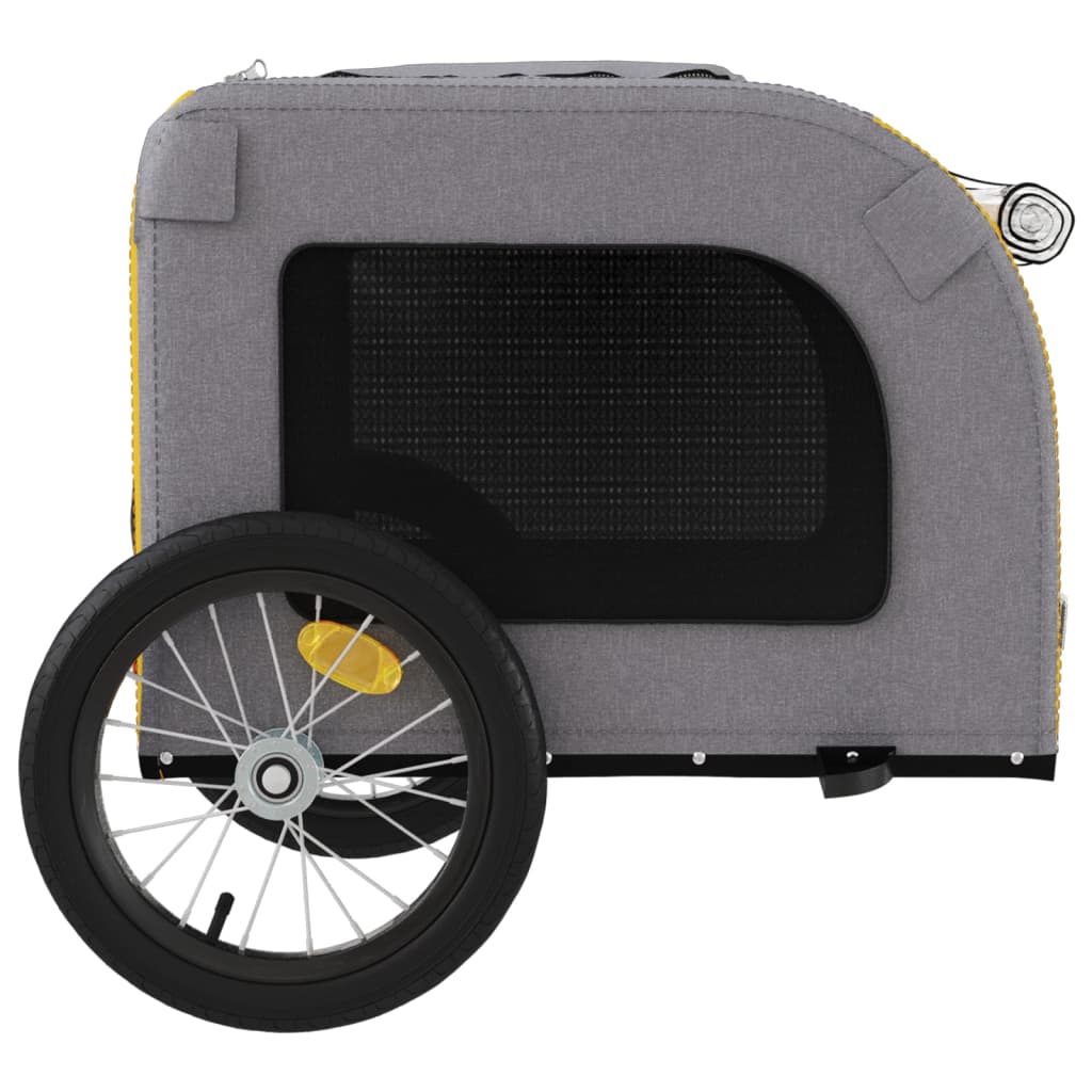 vidaXL Remorque de vélo pour animaux de compagnie jaune et gris