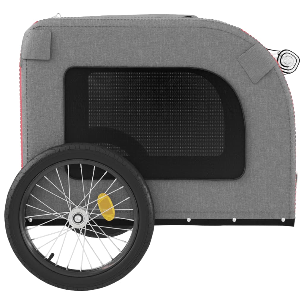 vidaXL Remorque de vélo pour animaux de compagnie rouge et gris
