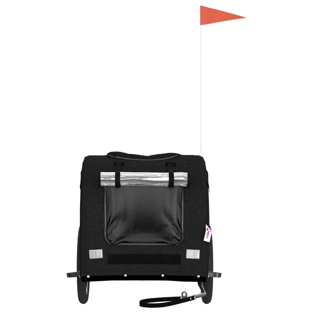 vidaXL Remorque de vélo pour animaux de compagnie noir