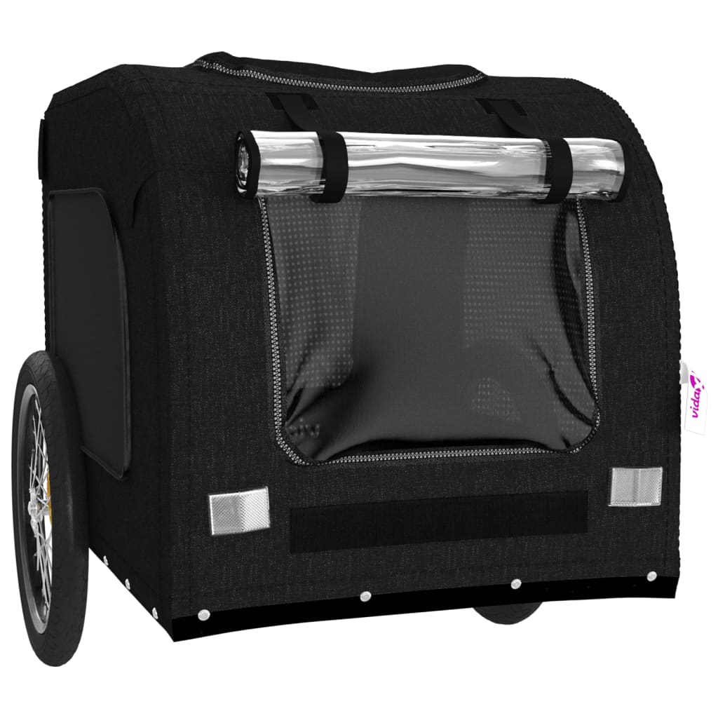 vidaXL Remorque de vélo pour animaux de compagnie noir