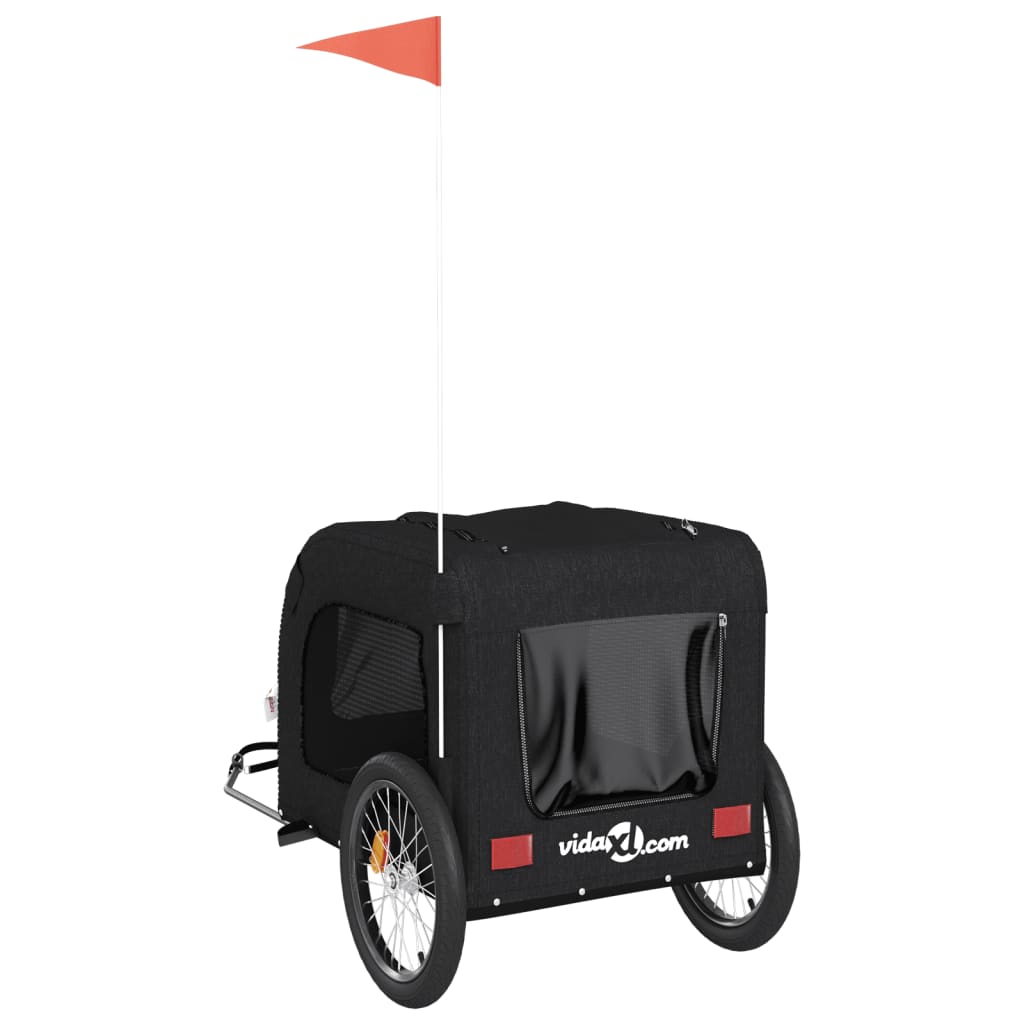 vidaXL Remorque de vélo pour animaux de compagnie noir