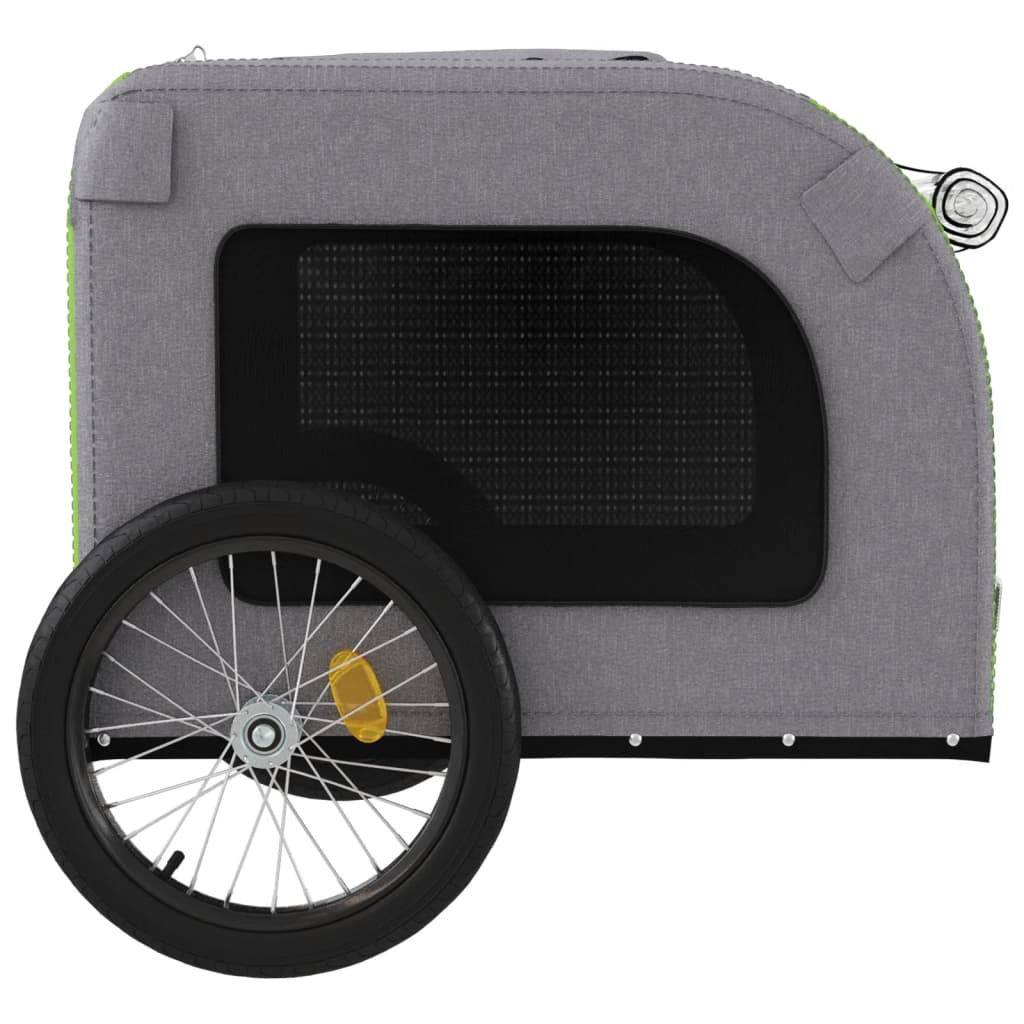 vidaXL Remorque de vélo pour animaux de compagnie vert et gris