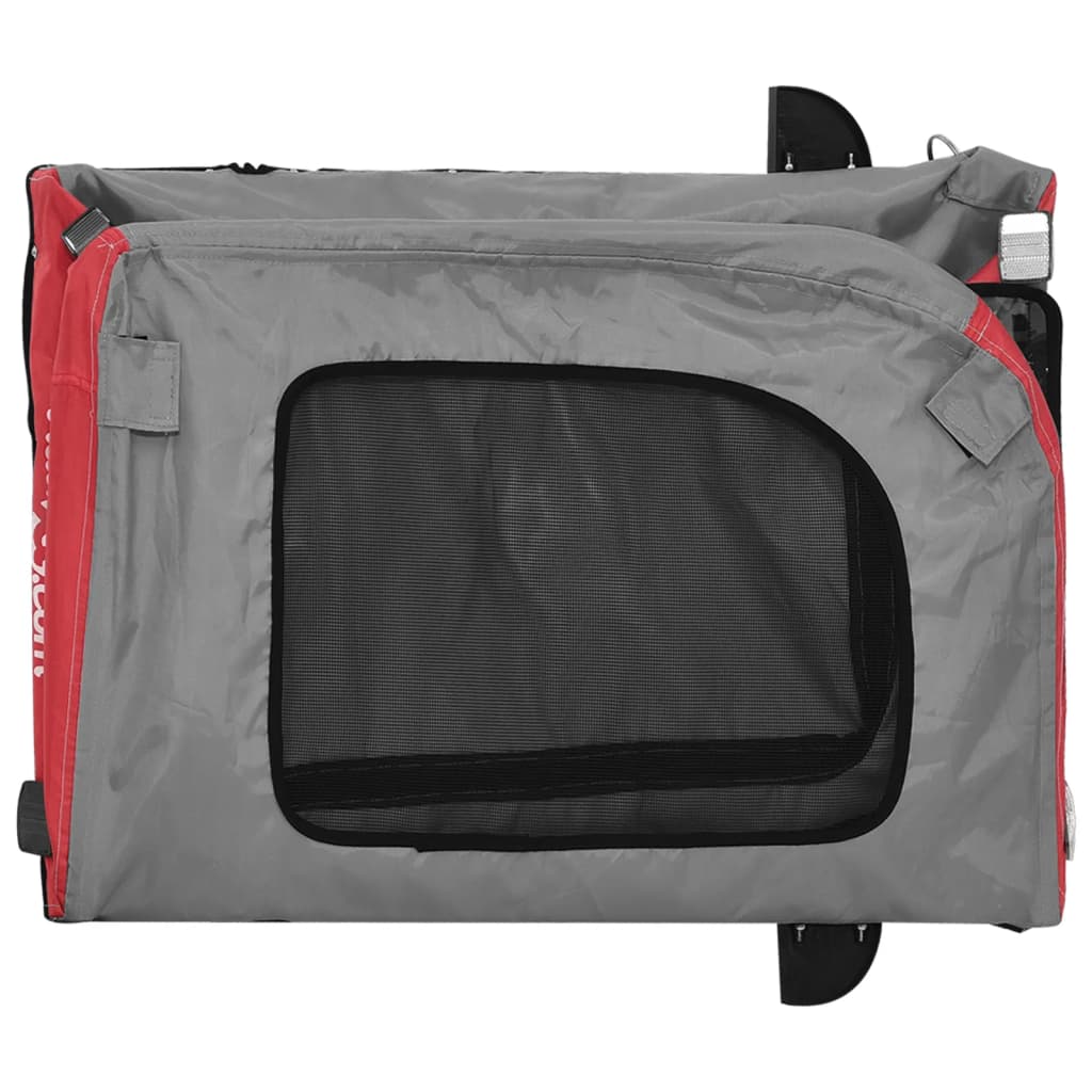vidaXL Remorque de vélo pour animaux de compagnie rouge et gris