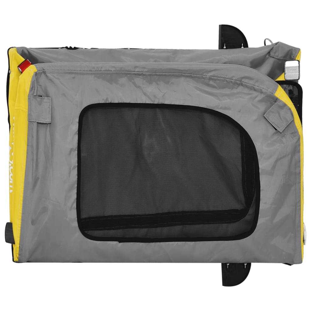 vidaXL Remorque de vélo pour animaux de compagnie jaune et gris