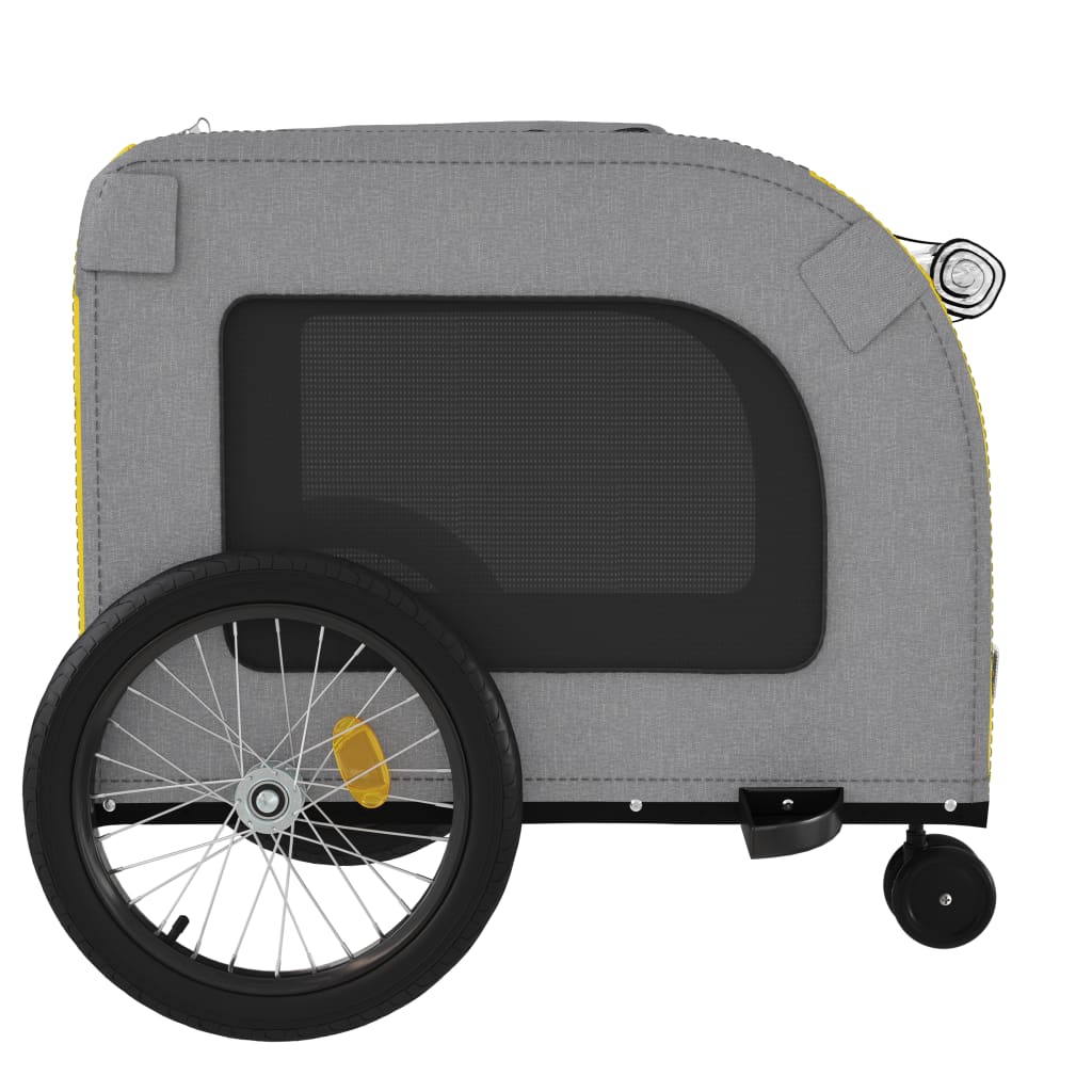 vidaXL Remorque de vélo pour animaux de compagnie jaune et gris