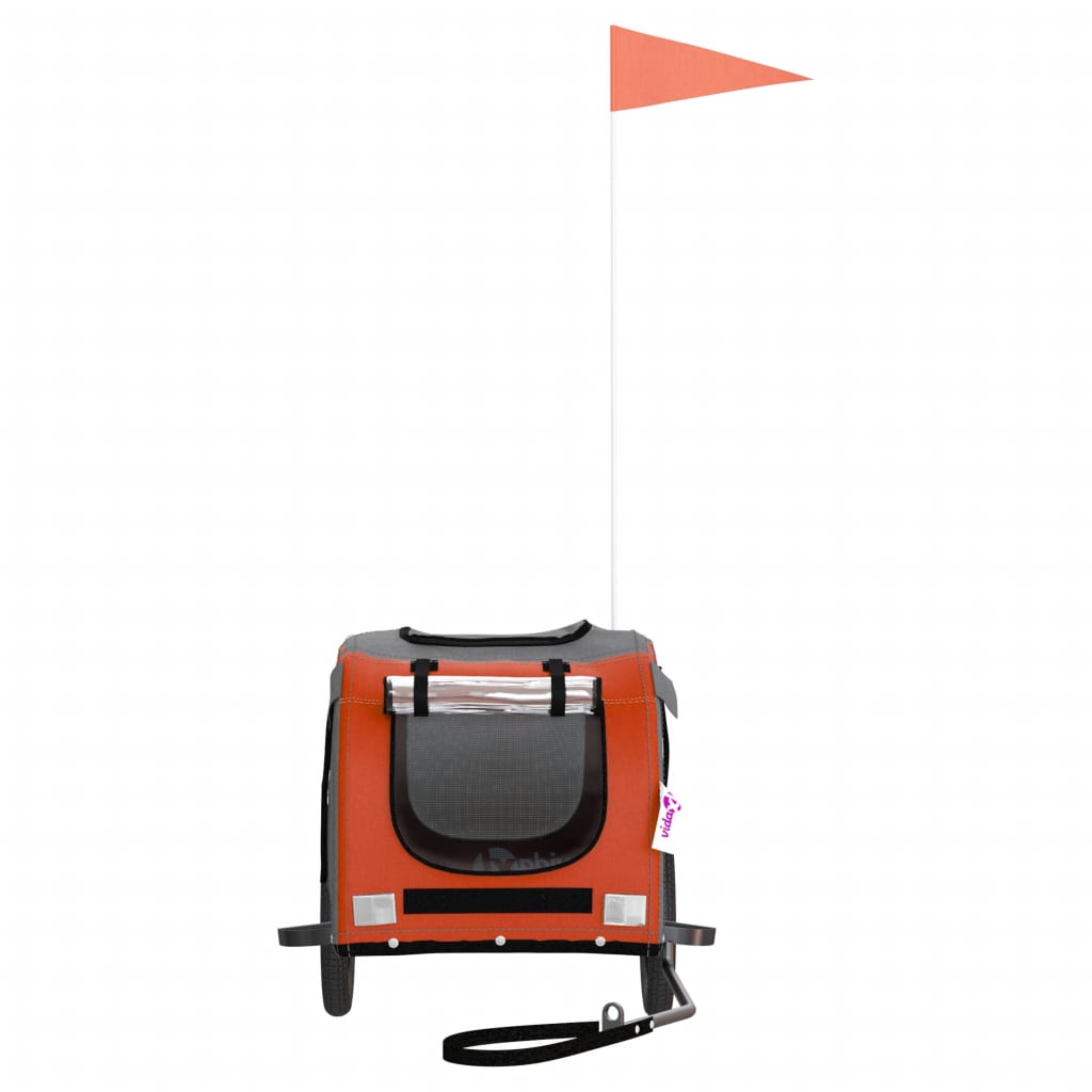 vidaXL Remorque de vélo pour animaux de compagnie orange et gris
