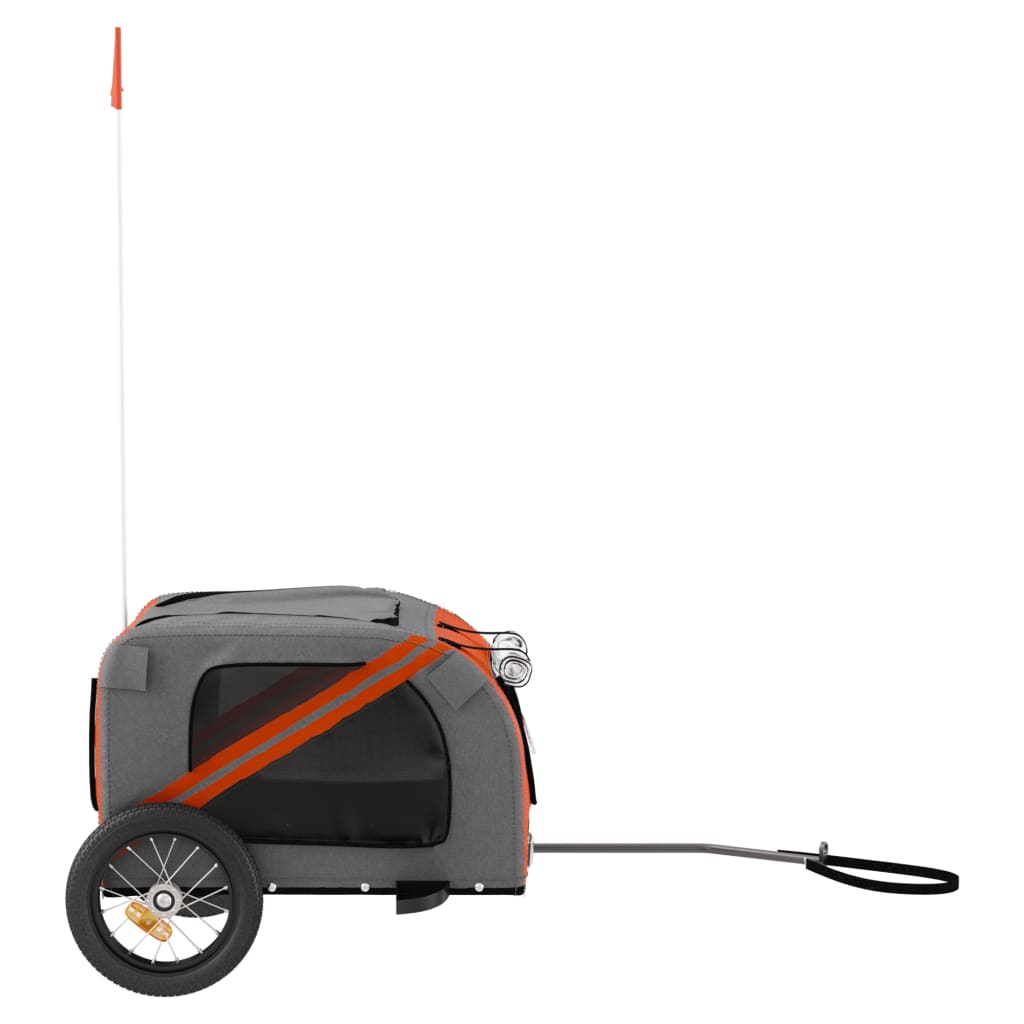 vidaXL Remorque de vélo pour animaux de compagnie orange et gris