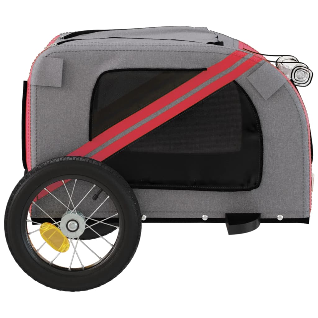vidaXL Remorque de vélo pour animaux de compagnie rouge et gris