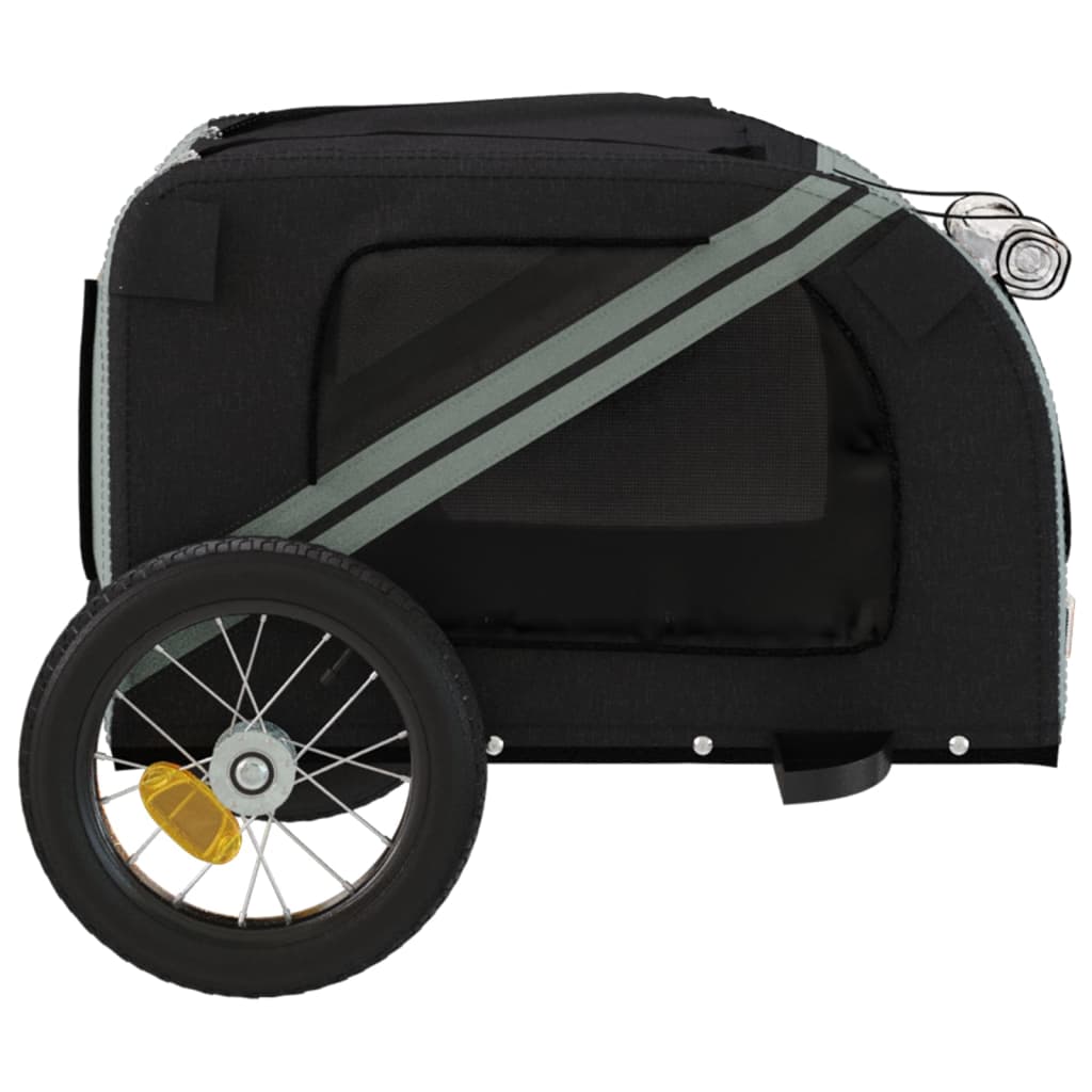 vidaXL Remorque de vélo pour animaux de compagnie gris et noir