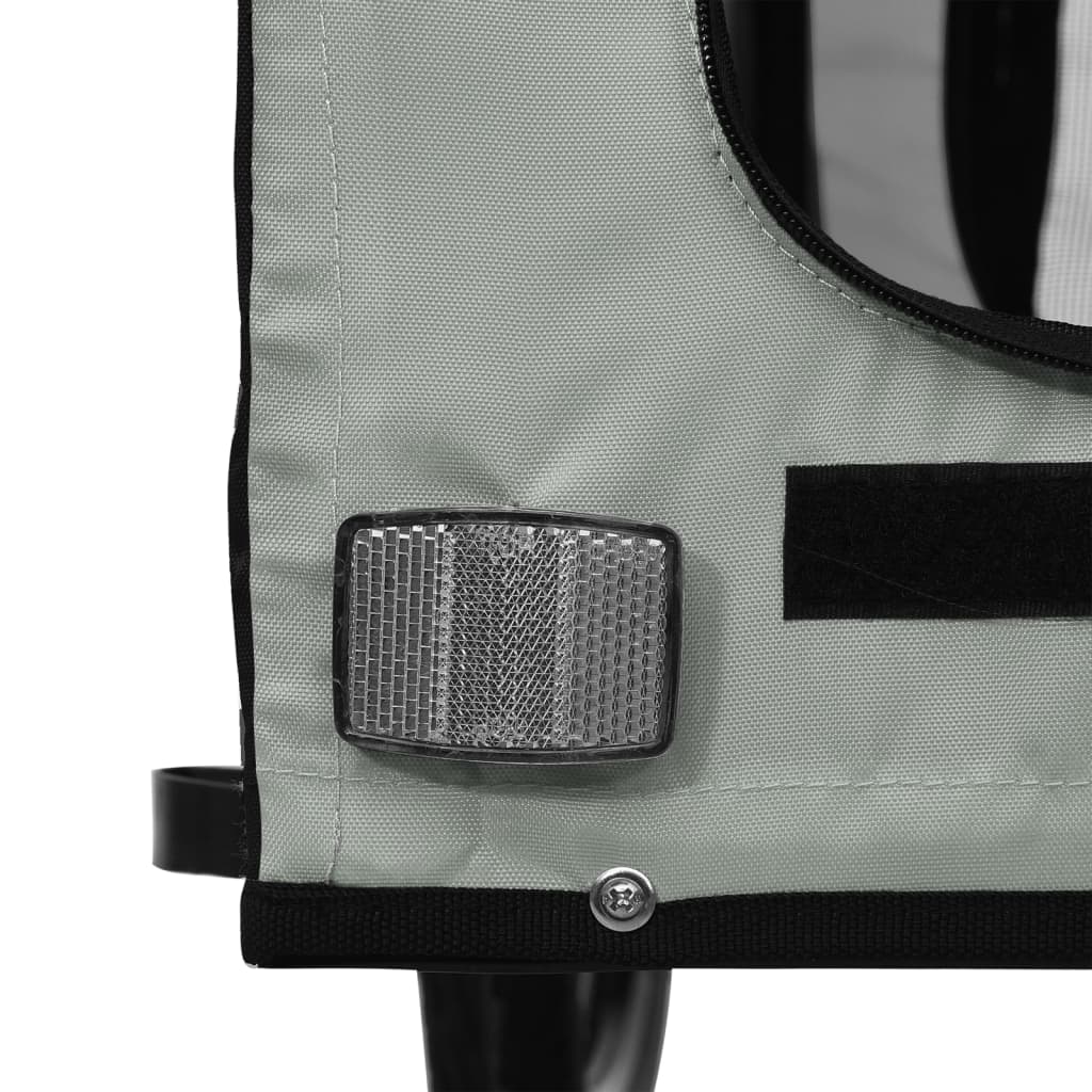 vidaXL Remorque de vélo pour animaux de compagnie gris et noir
