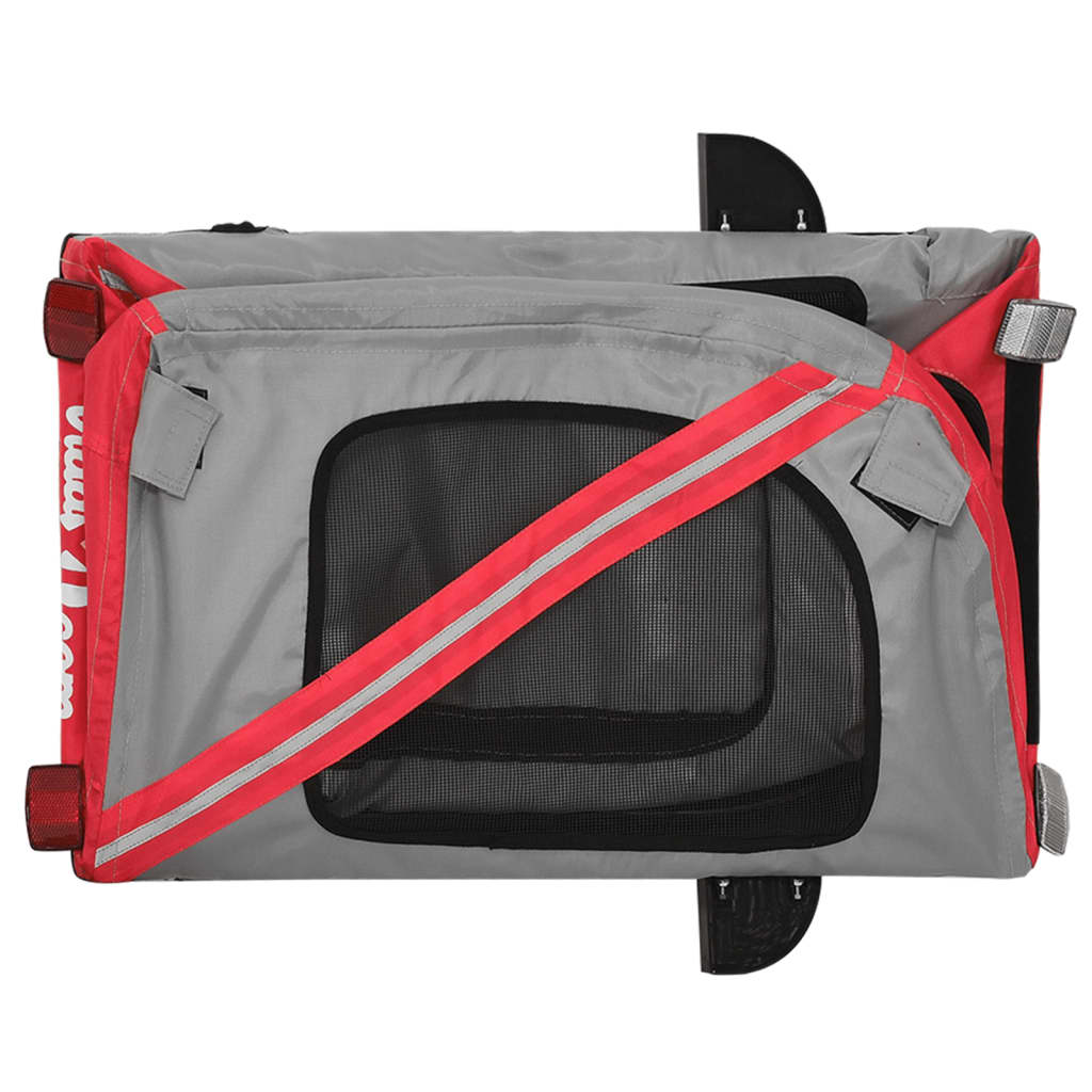 vidaXL Remorque de vélo pour animaux de compagnie rouge et gris
