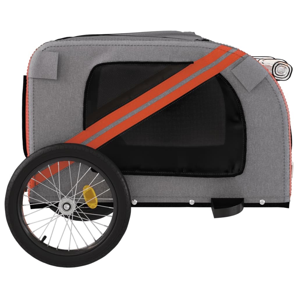 vidaXL Remorque de vélo pour animaux de compagnie orange et noir