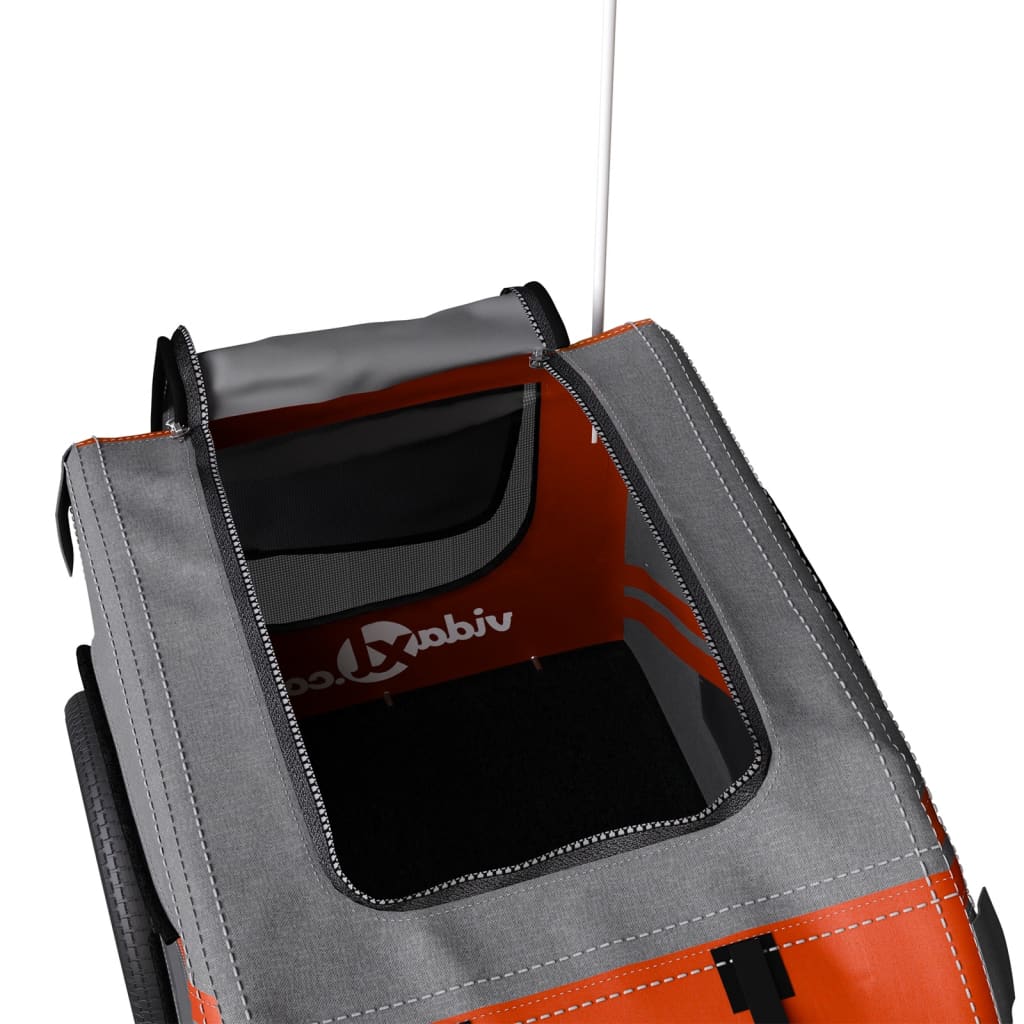 vidaXL Remorque de vélo pour animaux de compagnie orange et noir