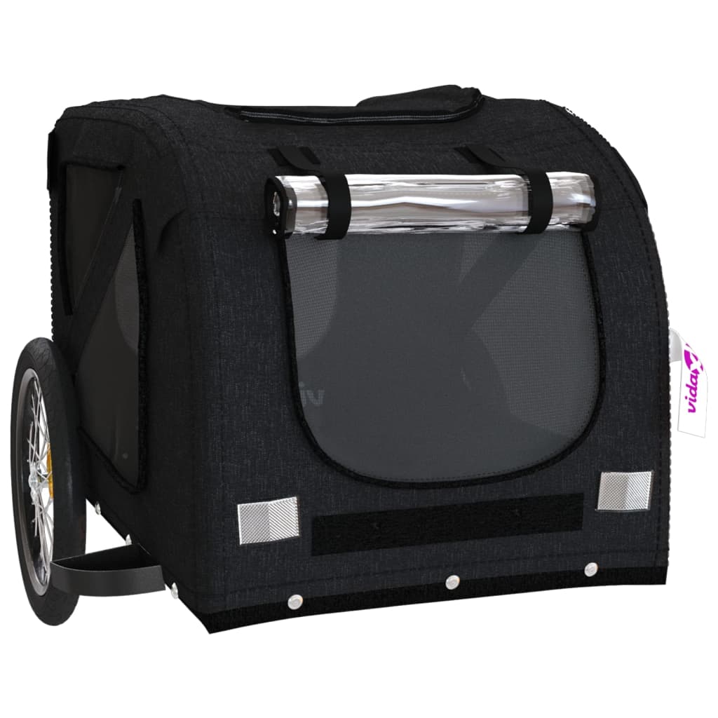 vidaXL Remorque de vélo pour animaux de compagnie noir