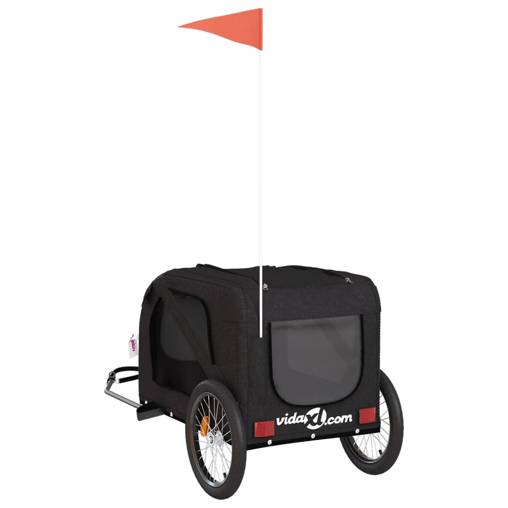 vidaXL Remorque de vélo pour animaux de compagnie noir