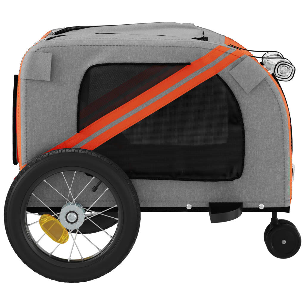 vidaXL Remorque de vélo pour animaux de compagnie orange et noir
