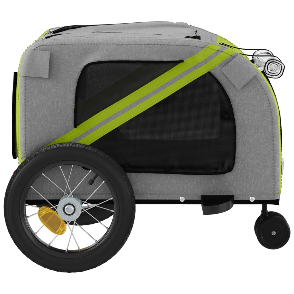vidaXL Remorque de vélo pour animaux de compagnie vert et noir