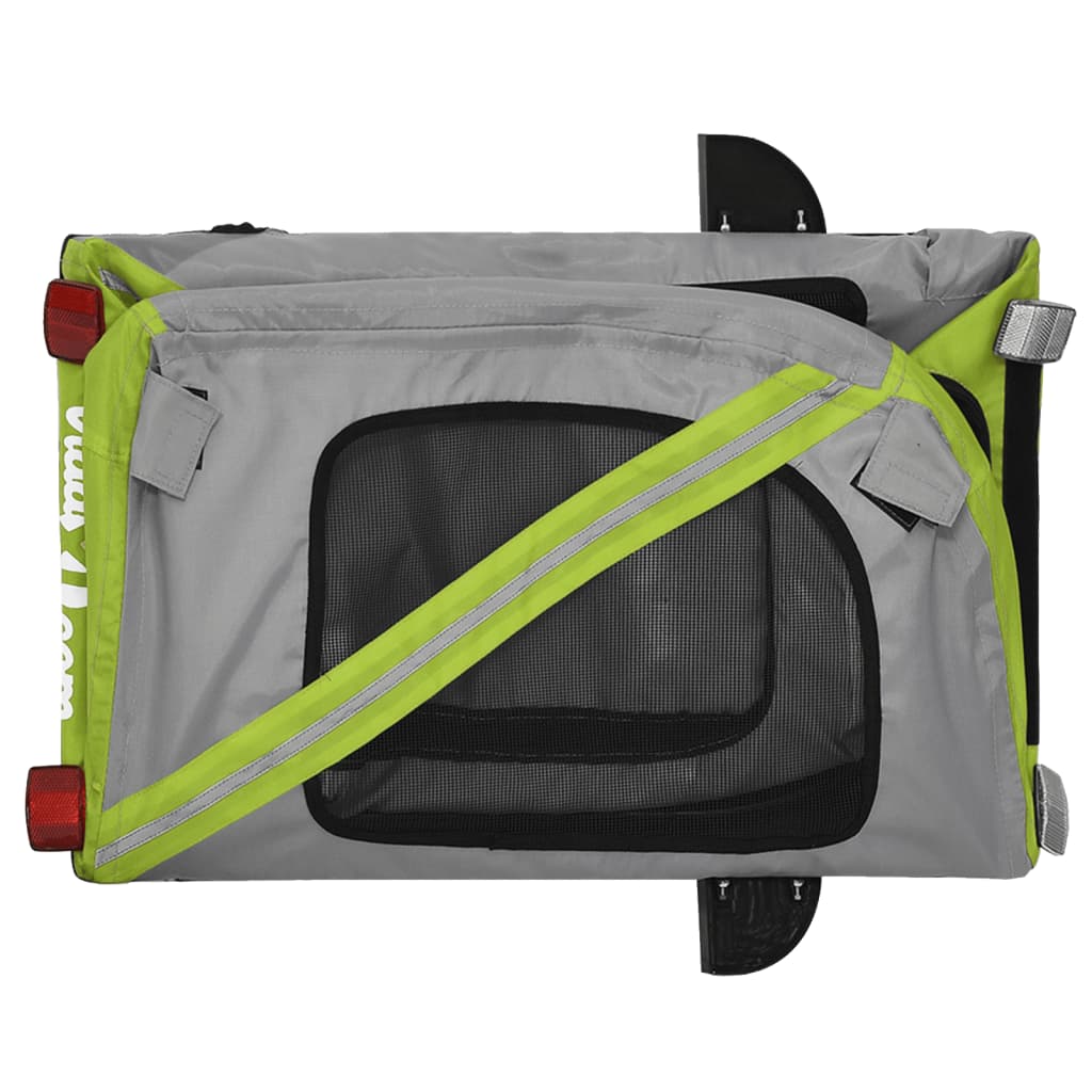 vidaXL Remorque de vélo pour animaux de compagnie vert et noir