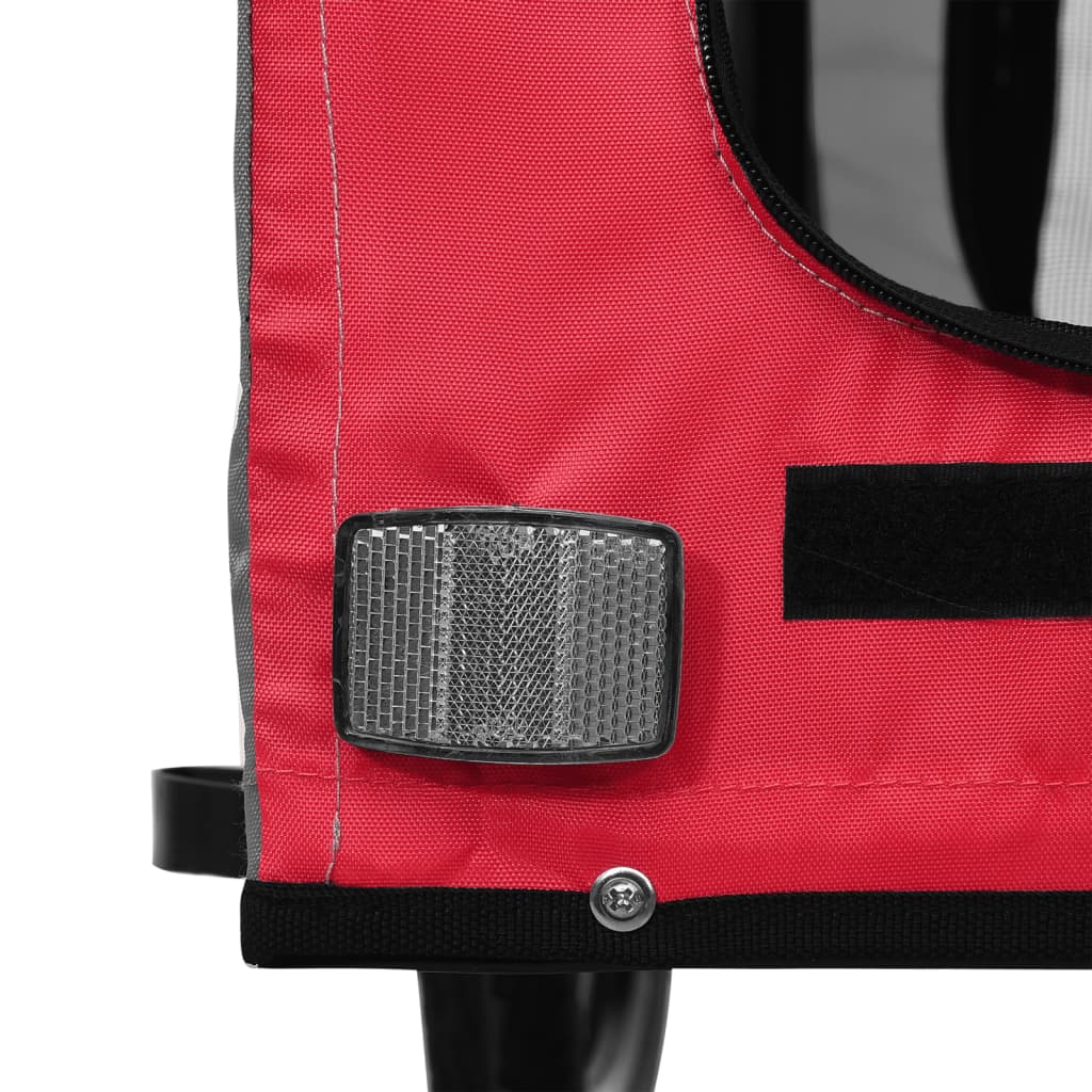 vidaXL Remorque de vélo pour animaux de compagnie rouge et gris