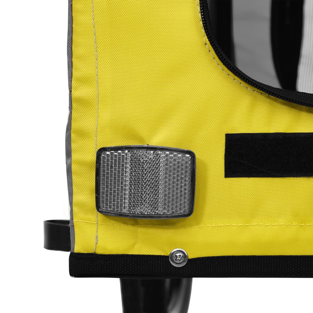 vidaXL Remorque de vélo pour animaux de compagnie jaune et gris