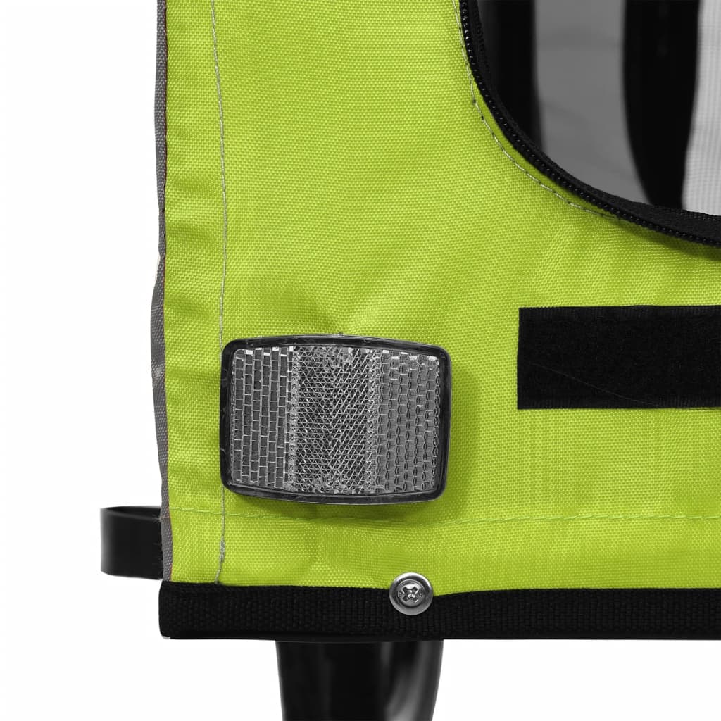 vidaXL Remorque de vélo pour animaux de compagnie vert et gris