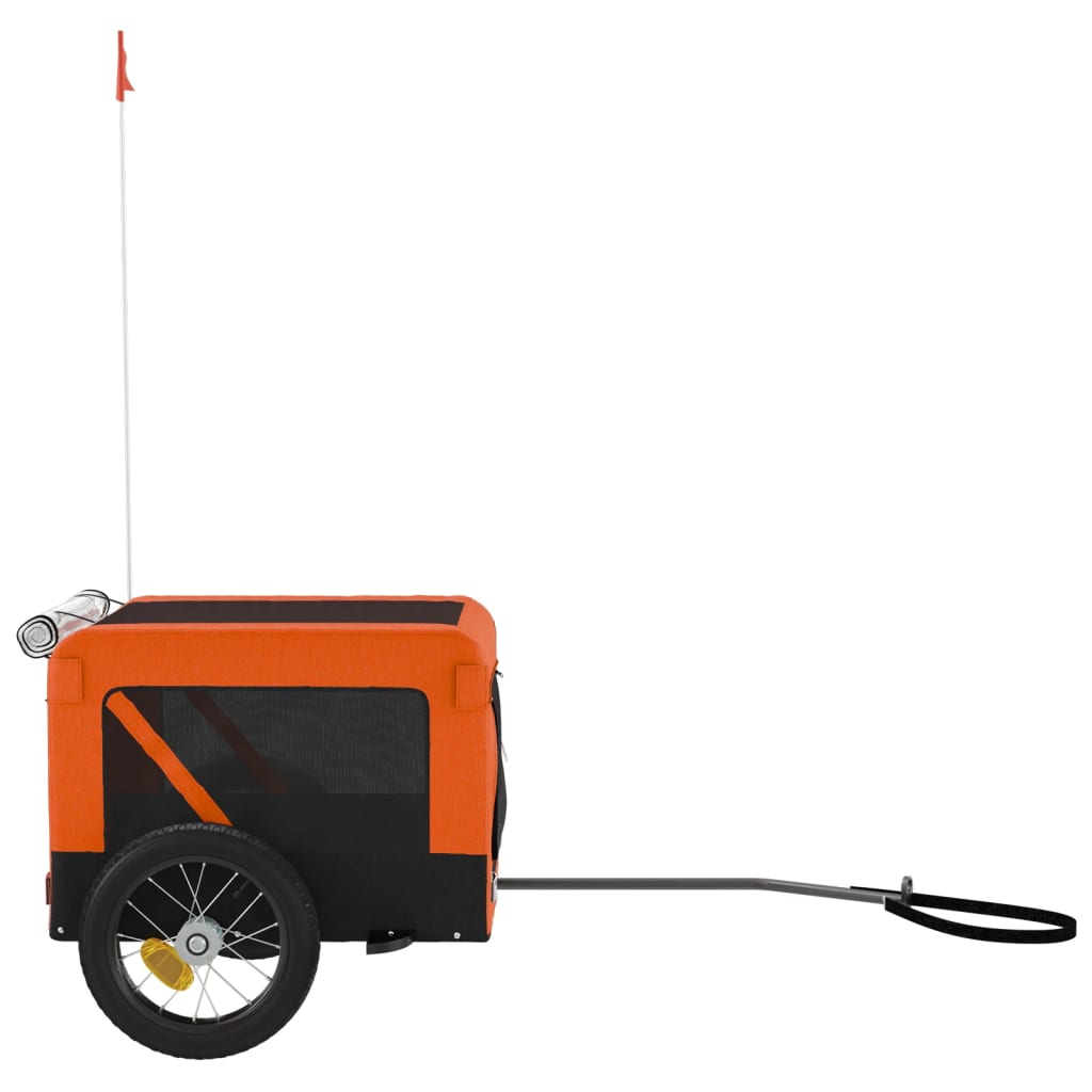 vidaXL Remorque de vélo pour animaux de compagnie orange et noir