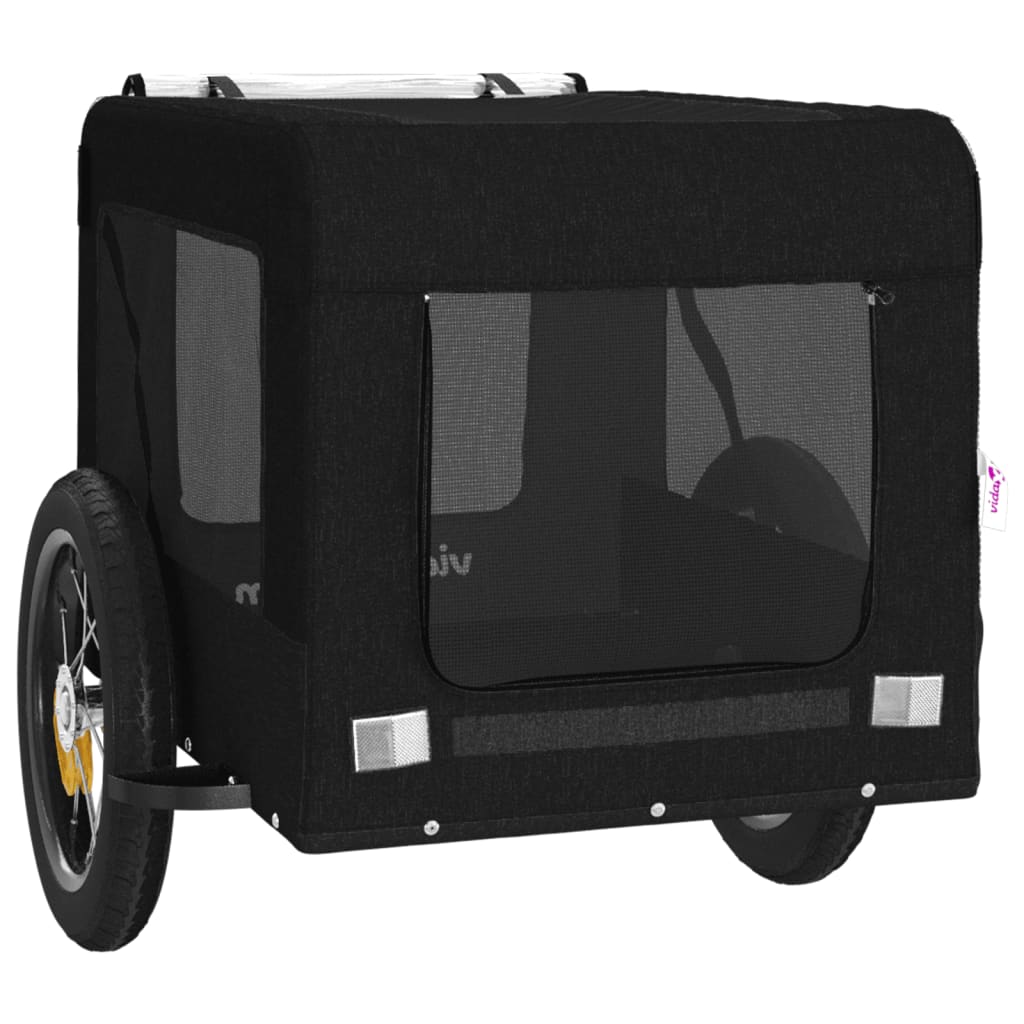 vidaXL Remorque de vélo pour animaux de compagnie noir