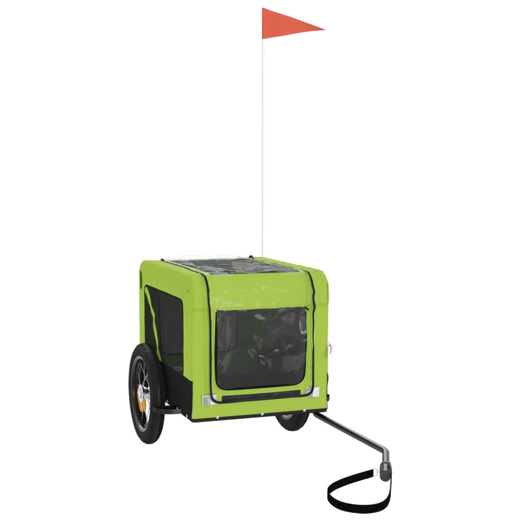 vidaXL Remorque de vélo pour animaux de compagnie vert et noir