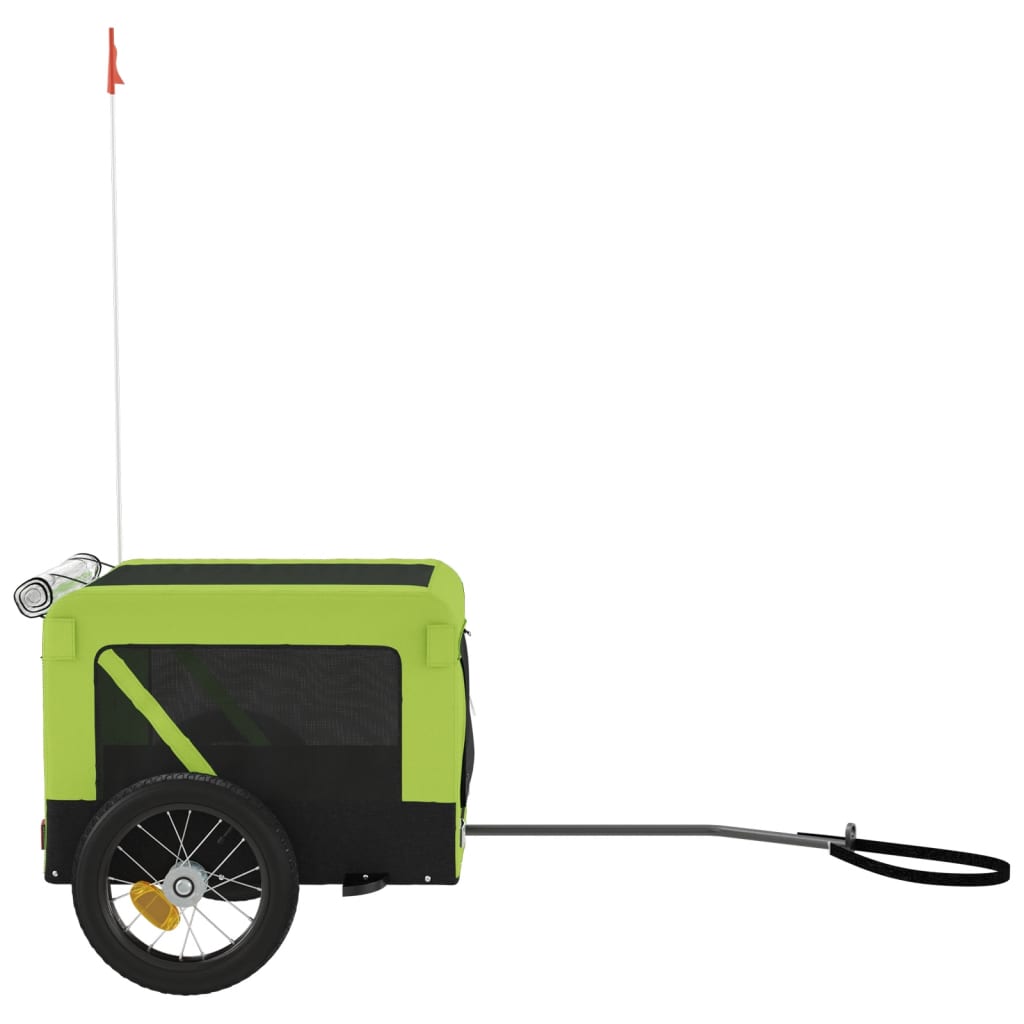 vidaXL Remorque de vélo pour animaux de compagnie vert et noir