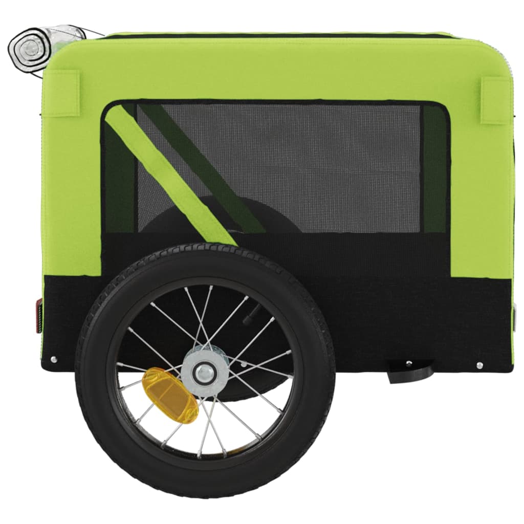 vidaXL Remorque de vélo pour animaux de compagnie vert et noir