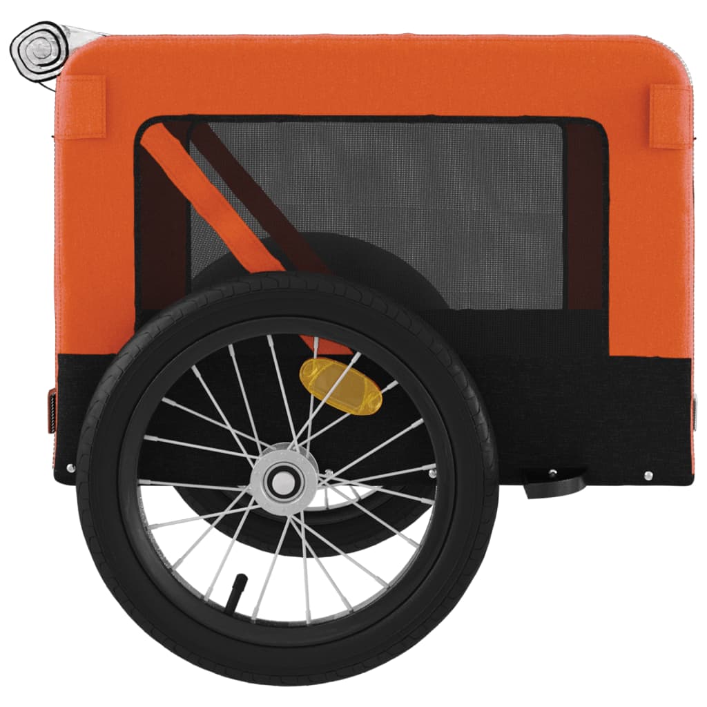 vidaXL Remorque de vélo pour animaux de compagnie orange et noir