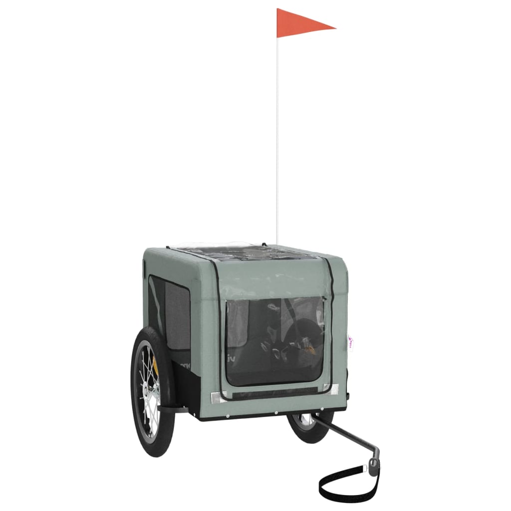 vidaXL Remorque de vélo pour animaux de compagnie gris et noir