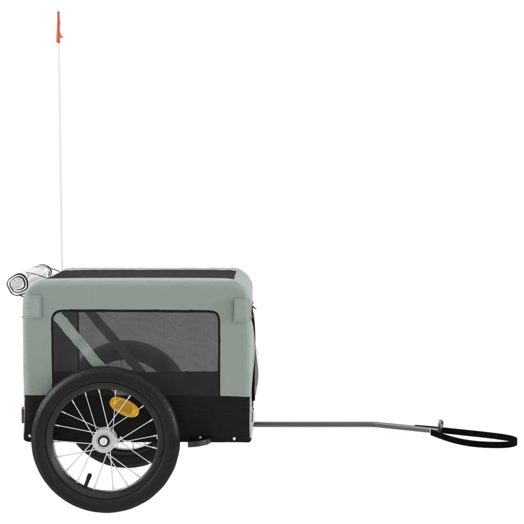 vidaXL Remorque de vélo pour animaux de compagnie gris et noir