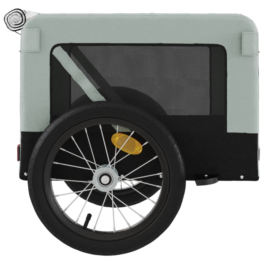 vidaXL Remorque de vélo pour animaux de compagnie gris et noir
