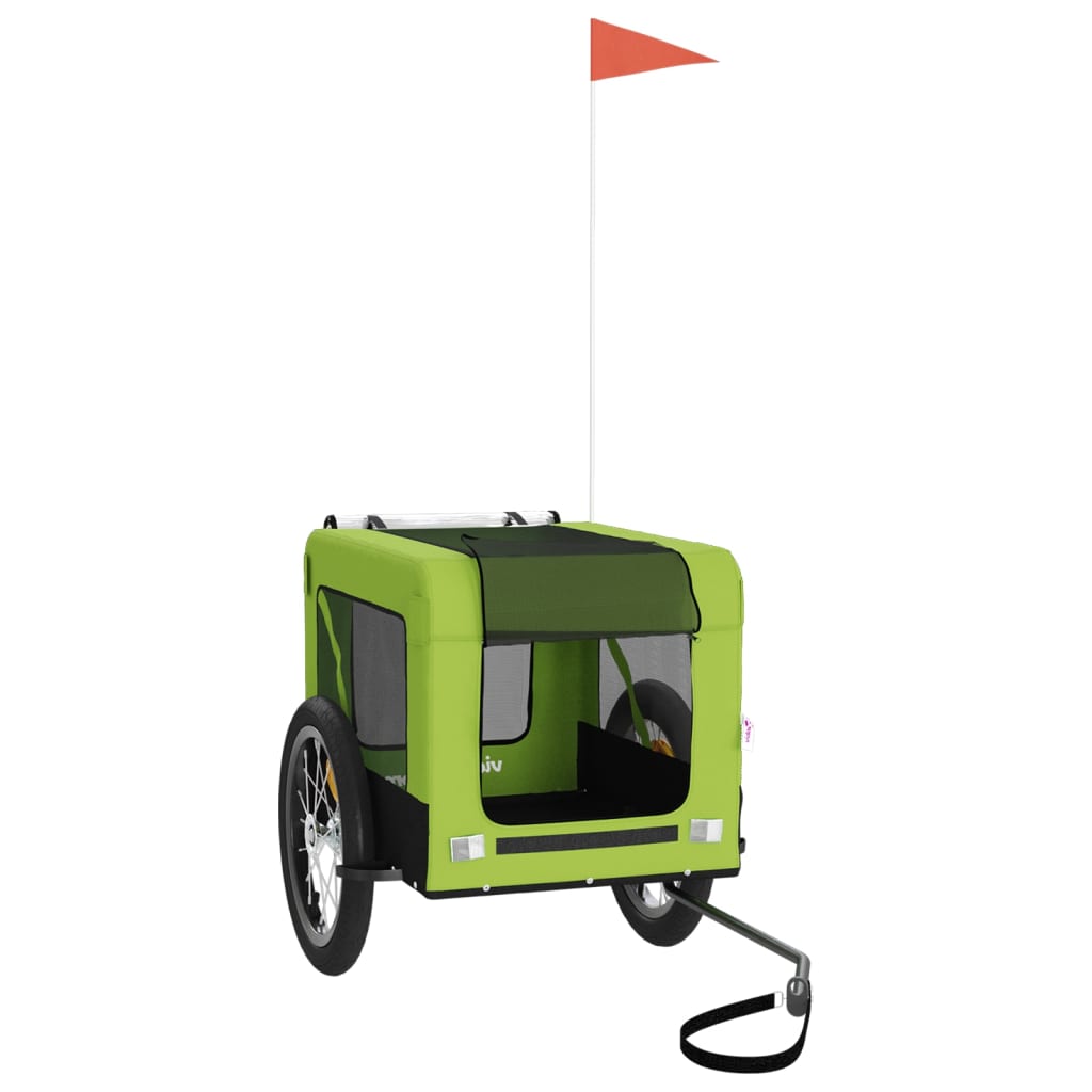 vidaXL Remorque de vélo pour animaux de compagnie vert et noir