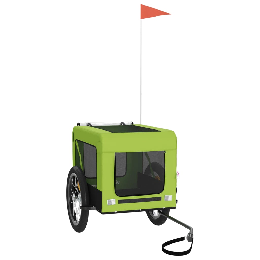 vidaXL Remorque de vélo pour animaux de compagnie vert et noir