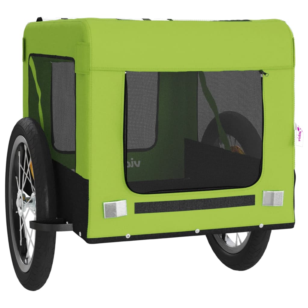vidaXL Remorque de vélo pour animaux de compagnie vert et noir