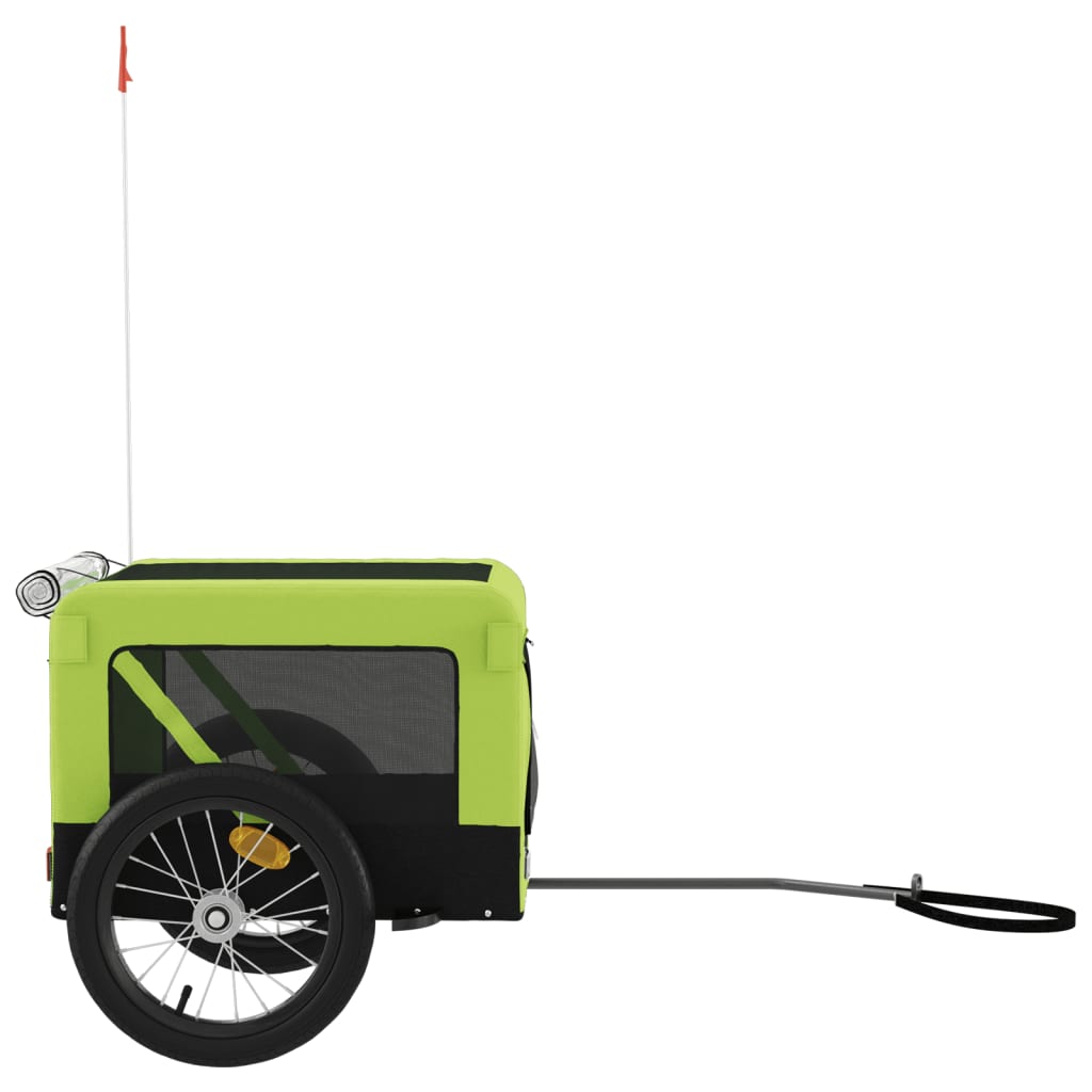 vidaXL Remorque de vélo pour animaux de compagnie vert et noir