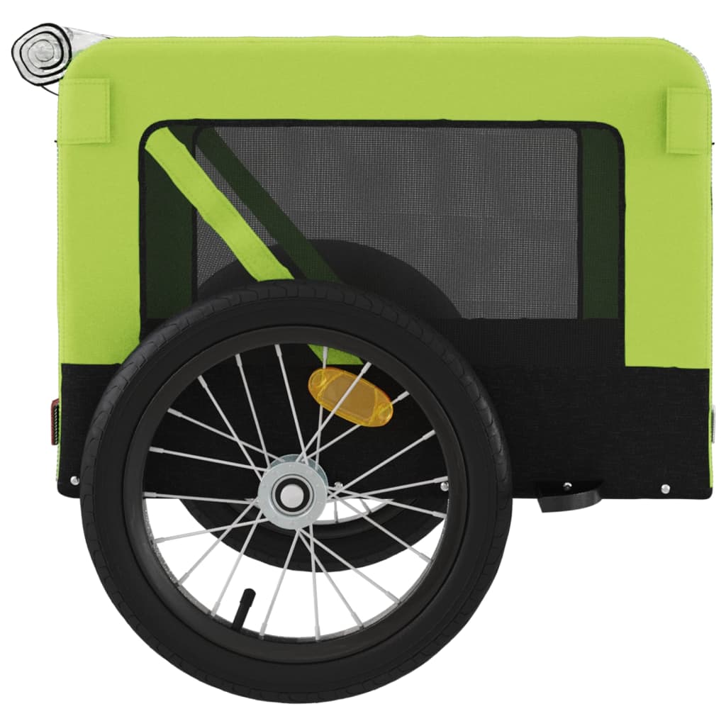 vidaXL Remorque de vélo pour animaux de compagnie vert et noir