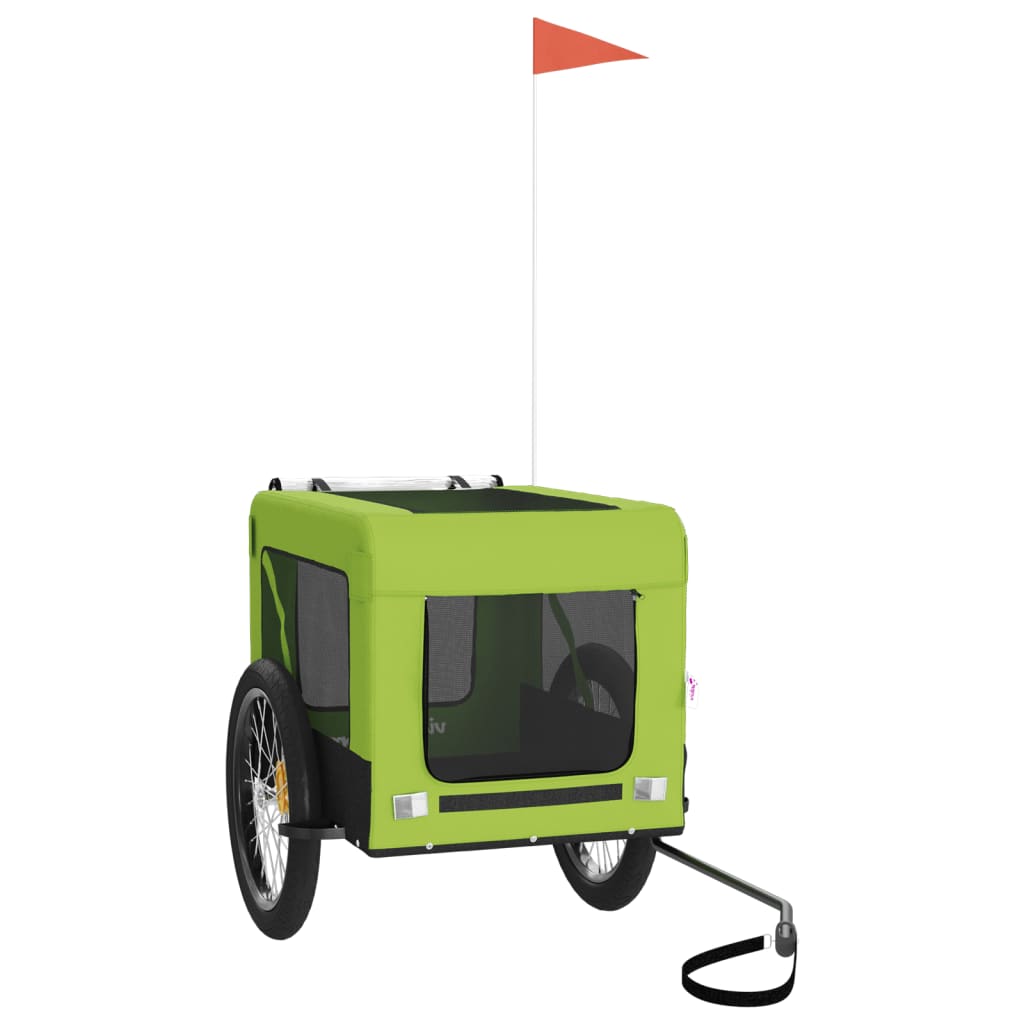 vidaXL Remorque de vélo pour animaux de compagnie vert et noir