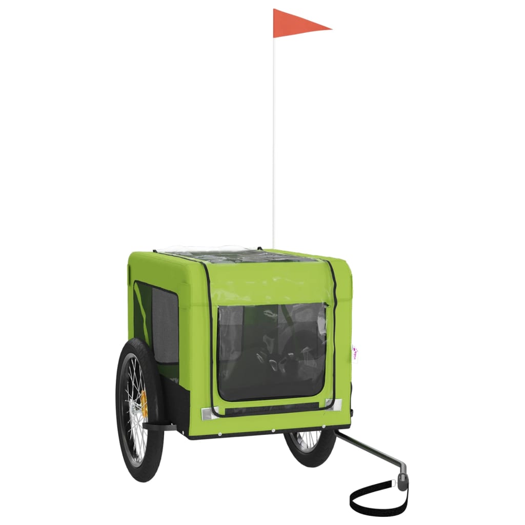 vidaXL Remorque de vélo pour animaux de compagnie vert et noir