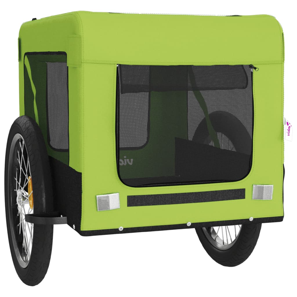 vidaXL Remorque de vélo pour animaux de compagnie vert et noir