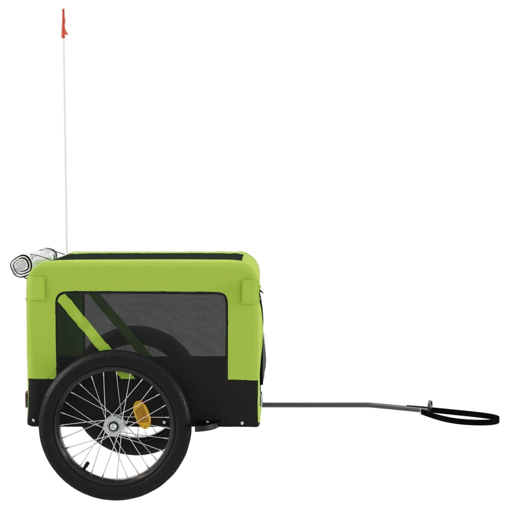 vidaXL Remorque de vélo pour animaux de compagnie vert et noir