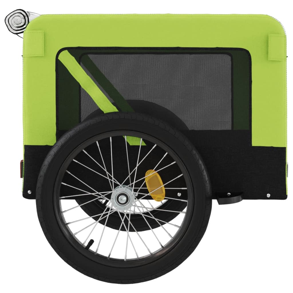 vidaXL Remorque de vélo pour animaux de compagnie vert et noir