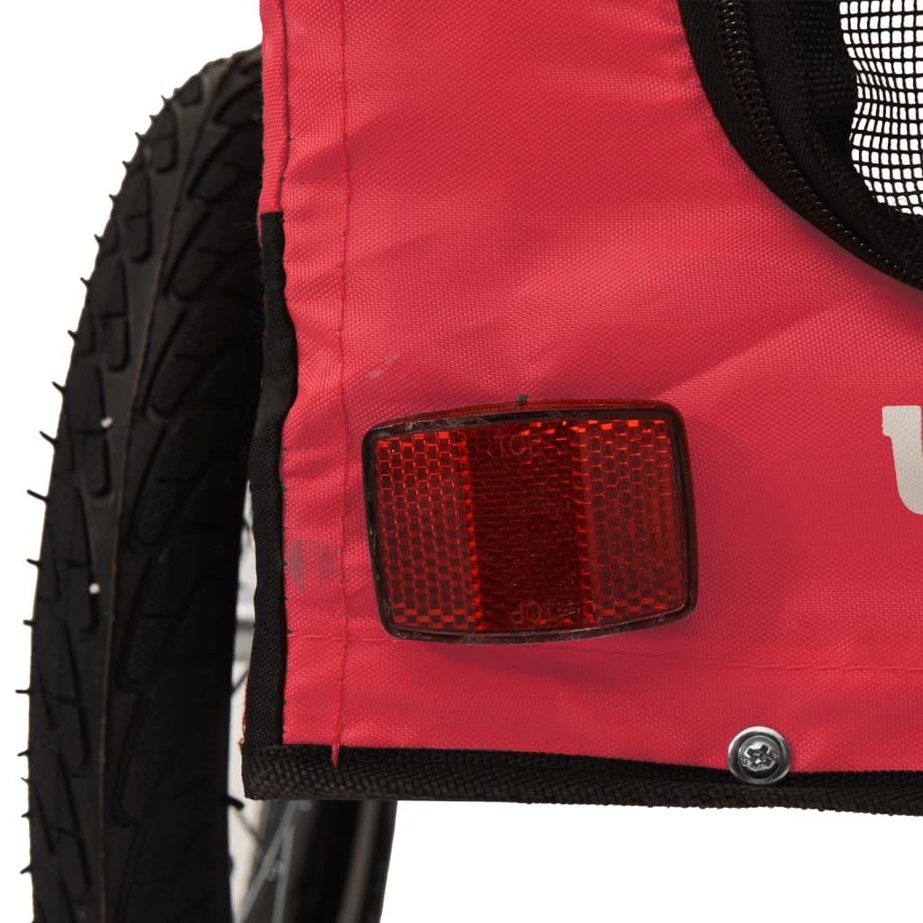 vidaXL Remorque de vélo pour animaux de compagnie rouge et noir
