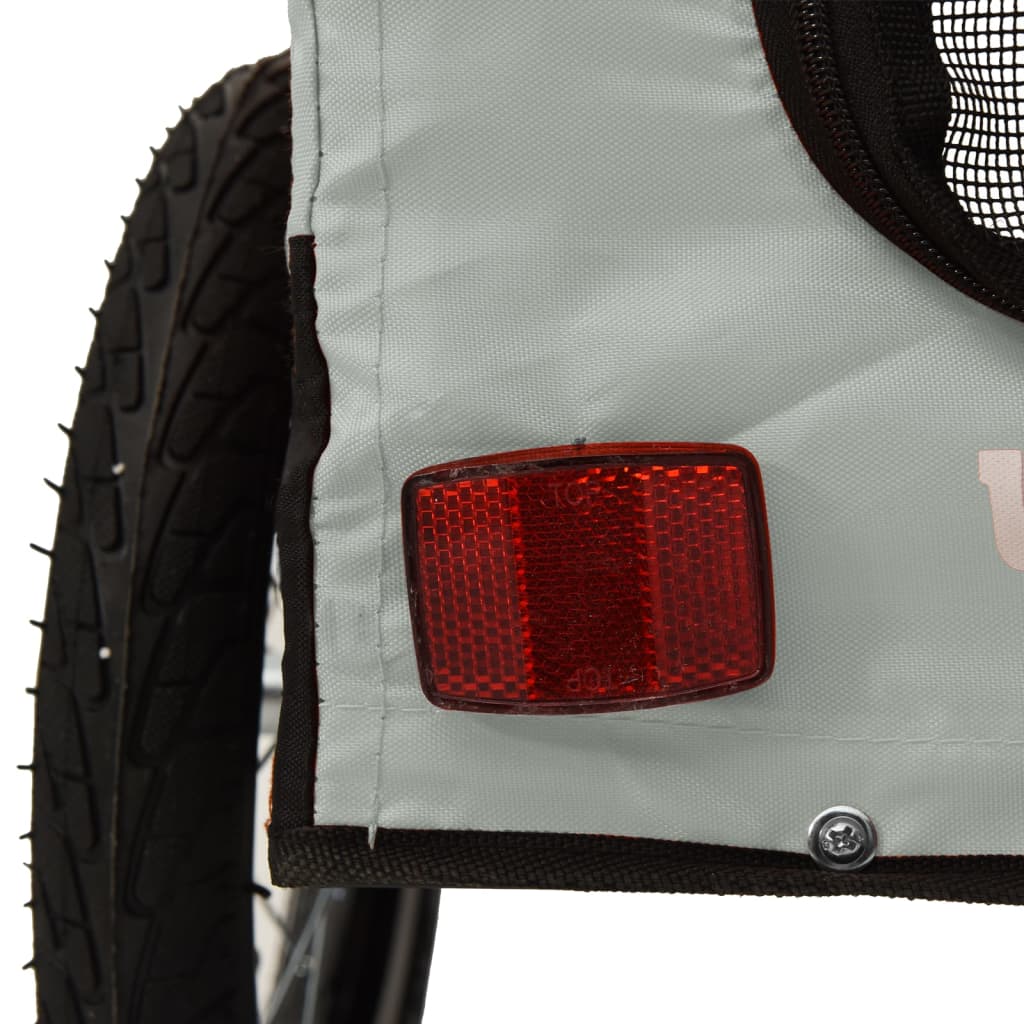 vidaXL Remorque de vélo pour animaux de compagnie gris et noir