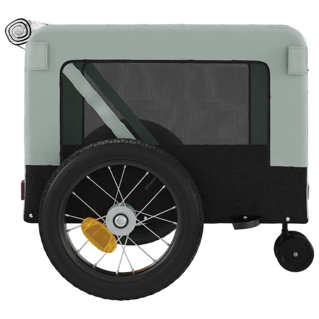 vidaXL Remorque de vélo pour animaux de compagnie gris et noir