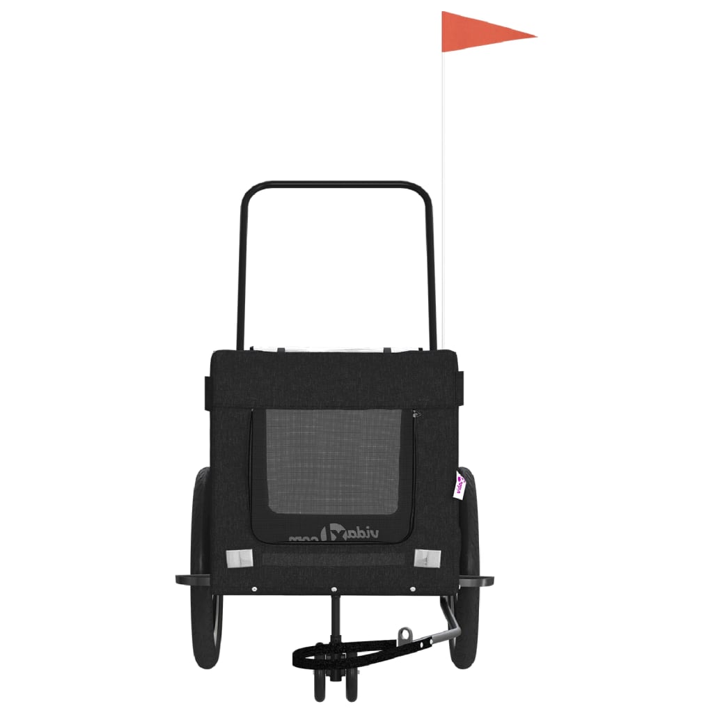 vidaXL Remorque de vélo pour animaux de compagnie noir